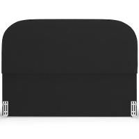 Cabeceira Cama Box Queen 160cm Lanna Com Puff Recamier Doha W01 Suede Preto - Lyam Decor - 8