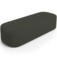 Cabeceira Cama Box King 195cm Lanna Com Puff Recamier Doha W01 Linho Verde Musgo - Lyam Decor - 5