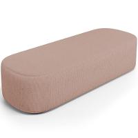 Cabeceira Cama Box Queen 160cm Lanna Com Puff Recamier Doha W01 Linho Rosê - Lyam Decor - 6