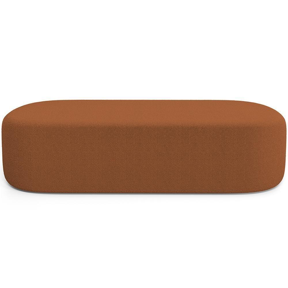 Cabeceira Cama Box King 195cm Lanna Com Puff Recamier Doha W01 Bouclê Terracota - Lyam Decor - 7
