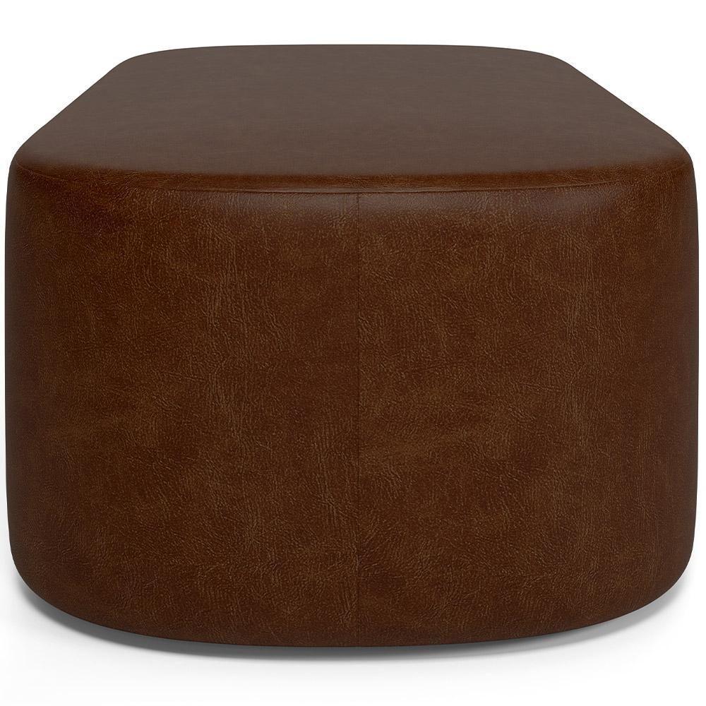 Cabeceira Cama Box Casal 140cm Lanna Com Puff Recamier Doha W01 Couríssimo Marrom - Lyam Decor - 9