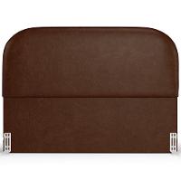 Cabeceira Cama Box Casal 140cm Lanna Com Puff Recamier Doha W01 Couríssimo Marrom - Lyam Decor - 6