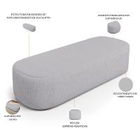 Cabeceira Cama Box Casal 140cm Lanna Com Puff Recamier Doha W01 Linho Cinza - Lyam Decor - 5