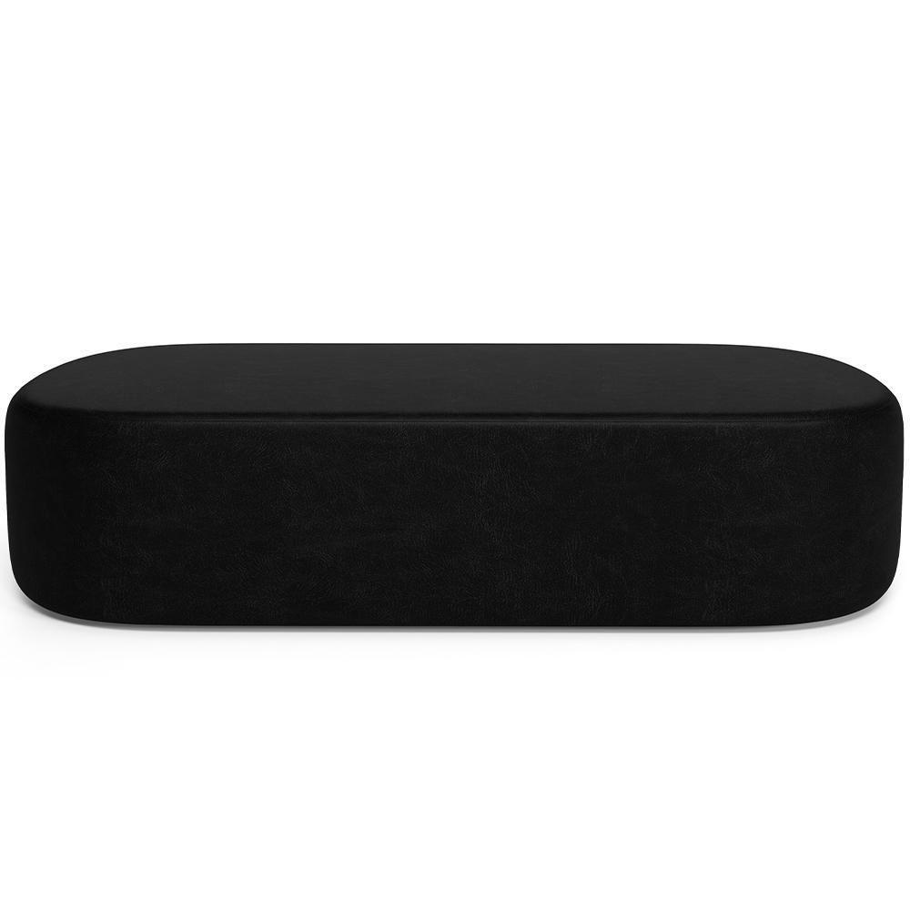 Cabeceira Cama Box King 195cm Lanna Com Puff Recamier Doha W01 Couríssimo Preto - Lyam Decor - 7