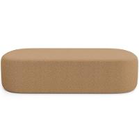 Cabeceira Cama Box Queen 160cm Lanna Com Puff Recamier Doha W01 Bouclê Mostarda - Lyam Decor - 7