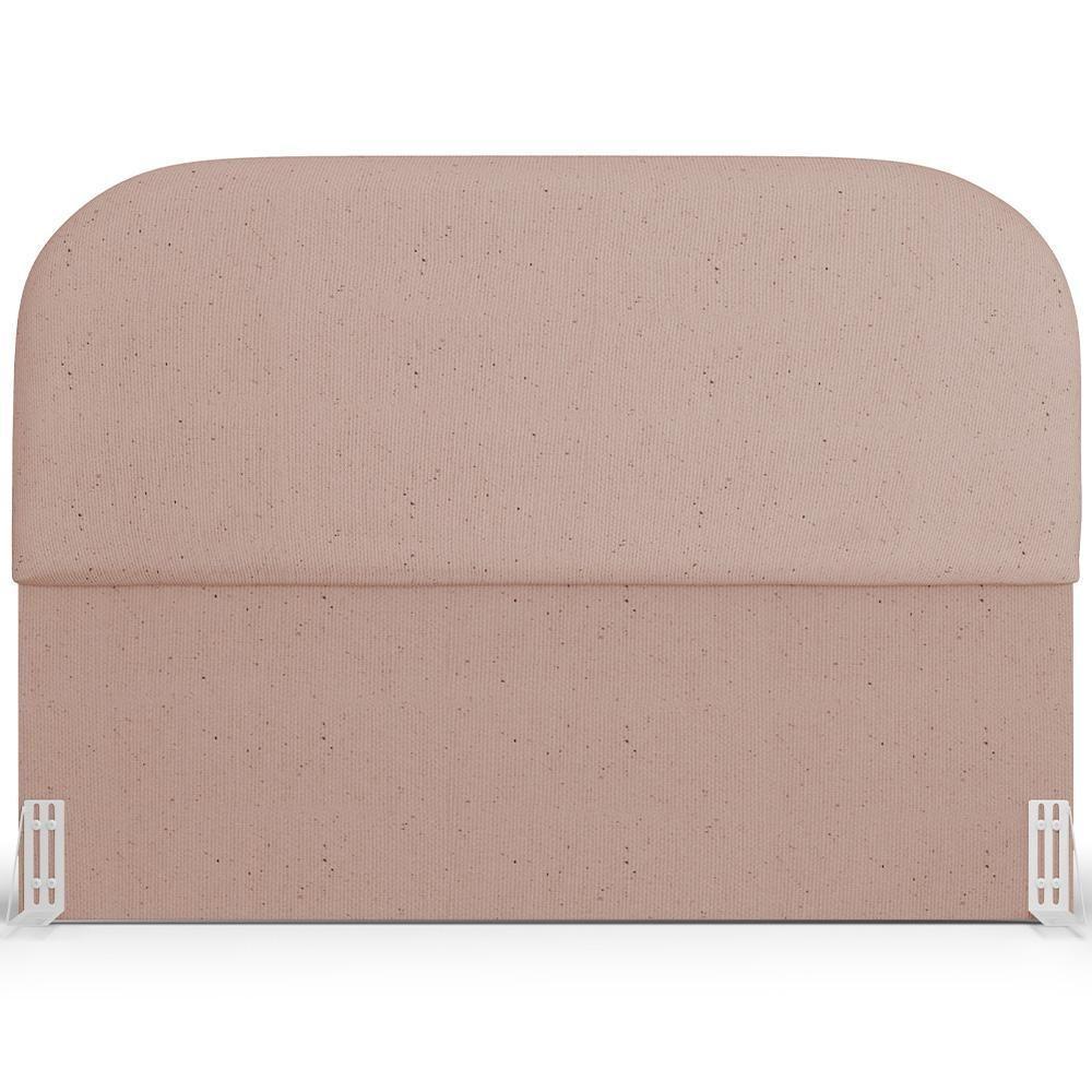 Cabeceira Cama Box King 195cm Lanna Com Puff Recamier Doha W01 Linho Rosê - Lyam Decor - 8