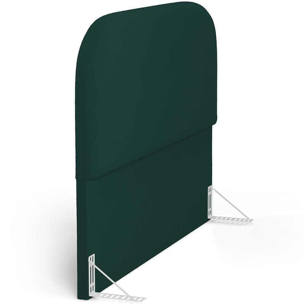 Cabeceira Cama Box Queen 160cm Lanna Com Puff Recamier Doha W01 Bouclê Verde - Lyam Decor - 2