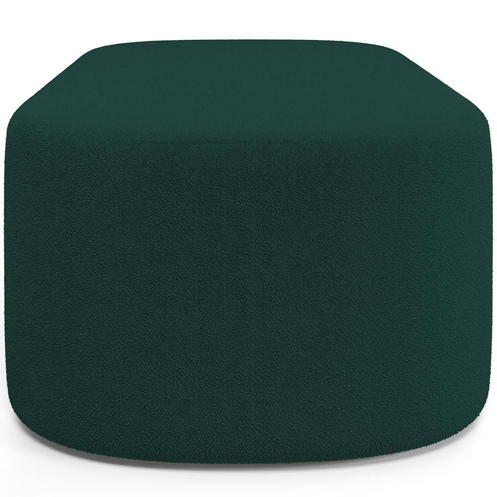 Cabeceira Cama Box Queen 160cm Lanna Com Puff Recamier Doha W01 Bouclê Verde - Lyam Decor - 6
