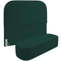 Cabeceira Cama Box Queen 160cm Lanna Com Puff Recamier Doha W01 Bouclê Verde - Lyam Decor - 1