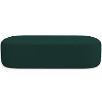 Cabeceira Cama Box Queen 160cm Lanna Com Puff Recamier Doha W01 Bouclê Verde - Lyam Decor - 7