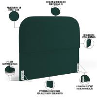 Cabeceira Cama Box Queen 160cm Lanna Com Puff Recamier Doha W01 Bouclê Verde - Lyam Decor - 10