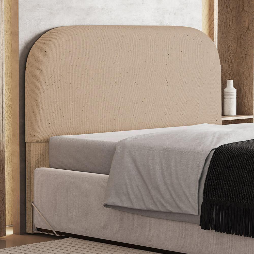 Cabeceira Cama Box Queen 160cm Orgânica Lanna W01 Linho Bege Escuro - Lyam Decor - 5