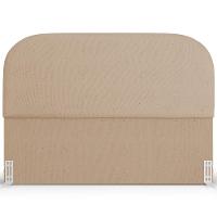 Cabeceira Cama Box Queen 160cm Orgânica Lanna W01 Linho Bege Escuro - Lyam Decor