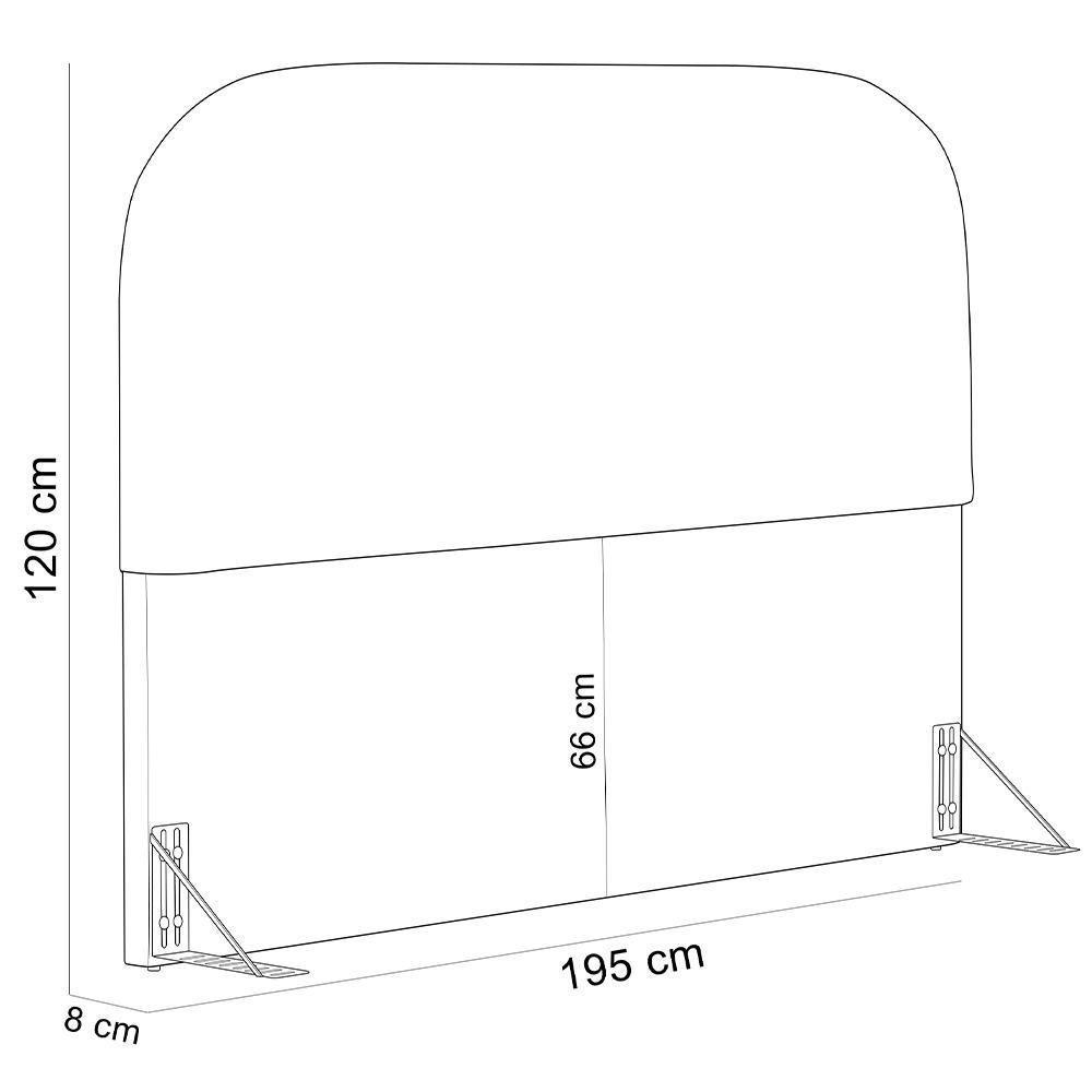 Cabeceira Cama Box King 195cm Lanna Com Puff Recamier Doha W01 Suede Rosê - Lyam Decor - 4
