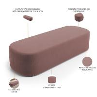 Cabeceira Cama Box King 195cm Lanna Com Puff Recamier Doha W01 Suede Rosê - Lyam Decor - 5