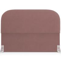 Cabeceira Cama Box King 195cm Lanna Com Puff Recamier Doha W01 Suede Rosê - Lyam Decor - 8