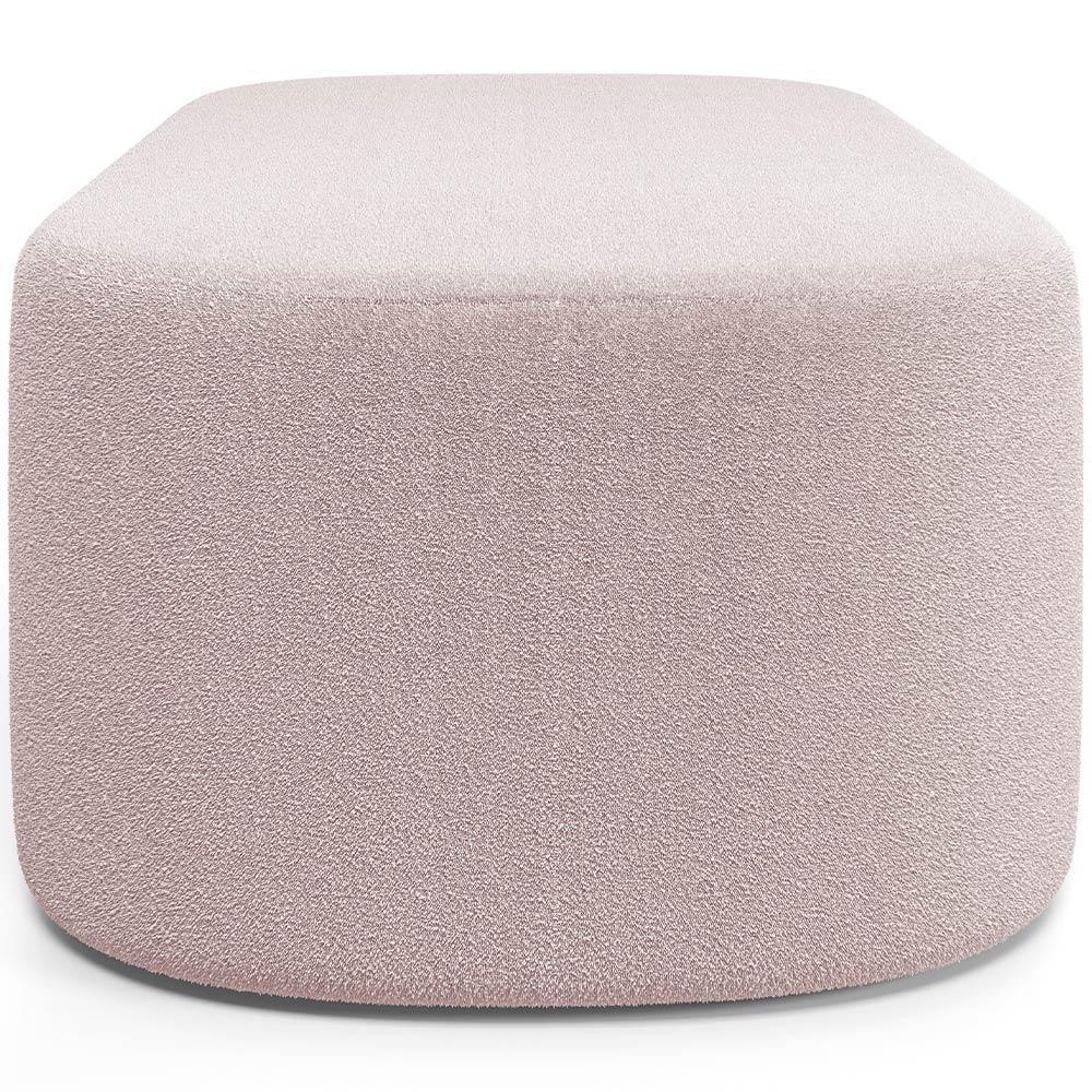 Cabeceira Cama Box King 195cm Lanna Com Puff Recamier Doha W01 Bouclê Rosê - Lyam Decor - 6