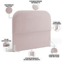 Cabeceira Cama Box King 195cm Lanna Com Puff Recamier Doha W01 Bouclê Rosê - Lyam Decor - 10
