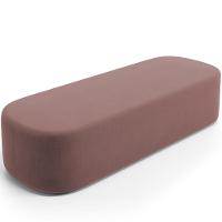 Cabeceira Cama Box Queen 160cm Lanna Com Puff Recamier Doha W01 Suede Rosê - Lyam Decor - 6