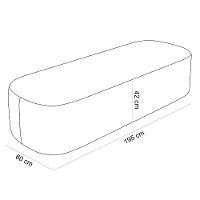 Cabeceira Cama Box King 195cm Lanna Com Puff Recamier Doha W01 Linho Cinza - Lyam Decor - 3