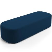 Cabeceira Cama Box Queen 160cm Lanna Com Puff Recamier Doha W01 Suede Azul Marinho - Lyam Decor - 2