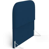 Cabeceira Cama Box Queen 160cm Lanna Com Puff Recamier Doha W01 Suede Azul Marinho - Lyam Decor - 6