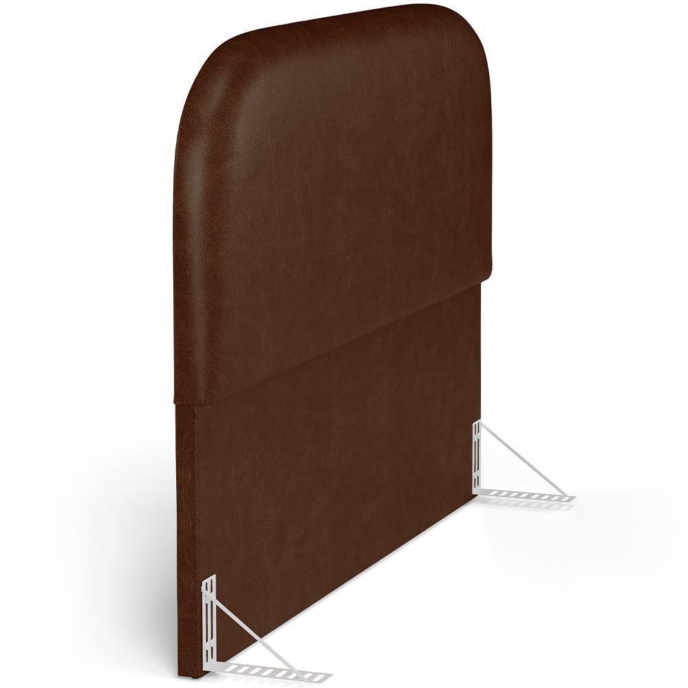 Cabeceira Cama Box Queen 160cm Lanna Com Puff Recamier Doha W01 Couríssimo Marrom - Lyam Decor - 4