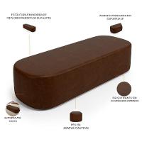 Cabeceira Cama Box Queen 160cm Lanna Com Puff Recamier Doha W01 Couríssimo Marrom - Lyam Decor - 8