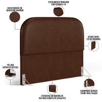 Cabeceira Cama Box Queen 160cm Lanna Com Puff Recamier Doha W01 Couríssimo Marrom - Lyam Decor - 10