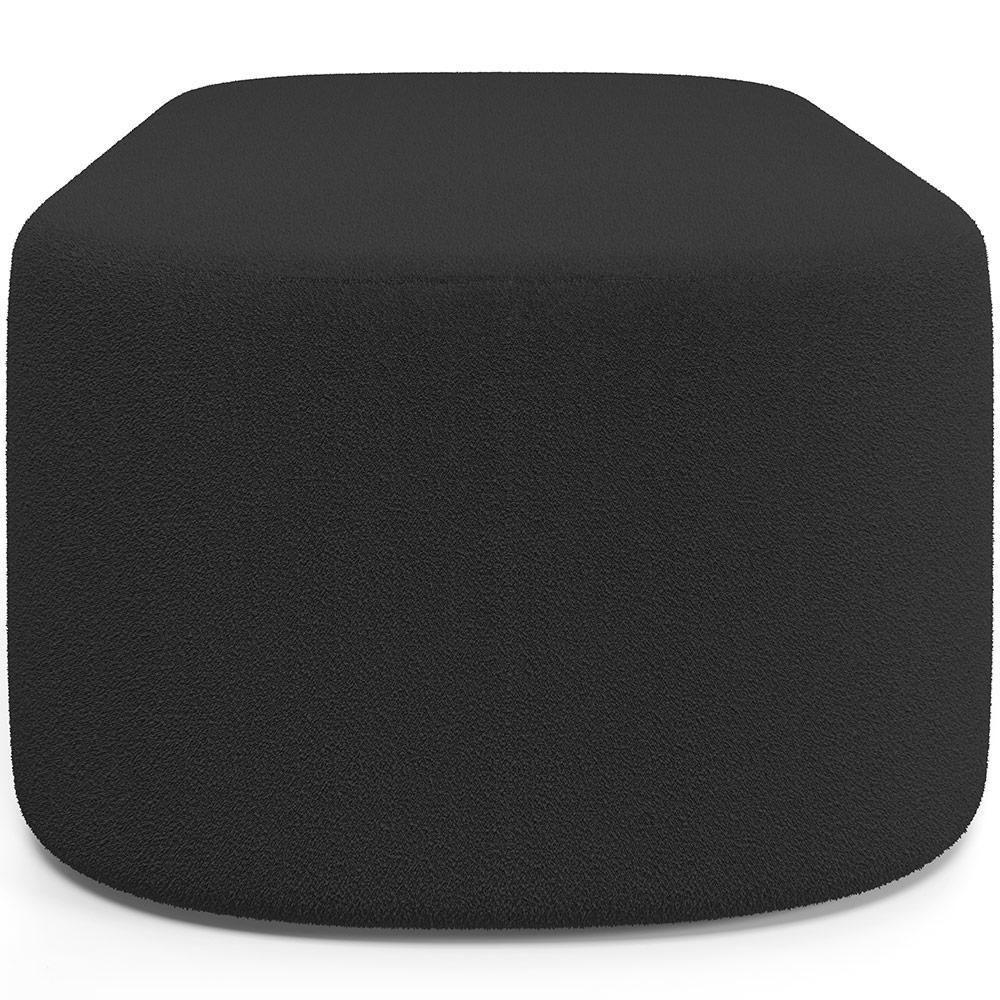 Cabeceira Cama Box Queen 160cm Lanna Com Puff Recamier Doha W01 Bouclê Preto - Lyam Decor - 6