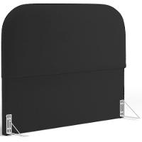 Cabeceira Cama Box Queen 160cm Lanna Com Puff Recamier Doha W01 Bouclê Preto - Lyam Decor - 2