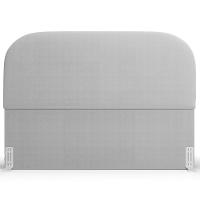 Cabeceira Cama Box King 195cm Lanna Com Puff Recamier Doha W01 Bouclê Cinza - Lyam Decor - 8