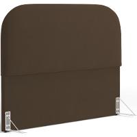 Cabeceira Cama Box King 195cm Lanna Com Puff Recamier Doha W01 Suede Marrom - Lyam Decor - 2