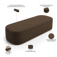 Cabeceira Cama Box King 195cm Lanna Com Puff Recamier Doha W01 Suede Marrom - Lyam Decor - 5