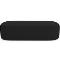 Cabeceira Cama Box King 195cm Lanna Com Puff Recamier Doha W01 Suede Preto - Lyam Decor - 7