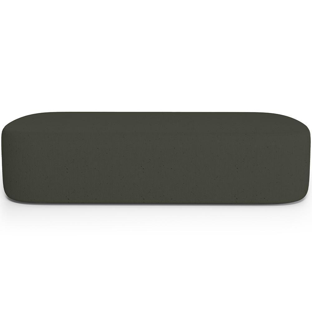 Cabeceira Cama Box Queen 160cm Lanna Com Puff Recamier Doha W01 Linho Verde Musgo - Lyam Decor - 7