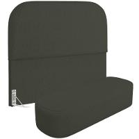 Cabeceira Cama Box Queen 160cm Lanna Com Puff Recamier Doha W01 Linho Verde Musgo - Lyam Decor - 1