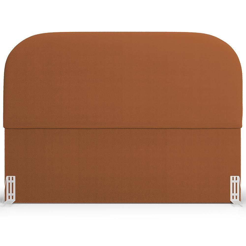 Cabeceira Cama Box Queen 160cm Lanna Com Puff Recamier Doha W01 Bouclê Terracota - Lyam Decor - 7