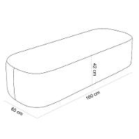 Cabeceira Cama Box Queen 160cm Lanna Com Puff Recamier Doha W01 Bouclê Terracota - Lyam Decor - 3