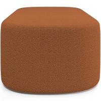 Cabeceira Cama Box Queen 160cm Lanna Com Puff Recamier Doha W01 Bouclê Terracota - Lyam Decor - 6