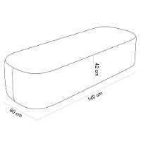 Cabeceira Cama Box Casal 140cm Lanna Com Puff Recamier Doha W01 Suede Marrom - Lyam Decor - 2