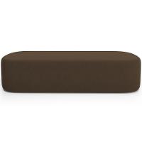Cabeceira Cama Box Casal 140cm Lanna Com Puff Recamier Doha W01 Suede Marrom - Lyam Decor - 6
