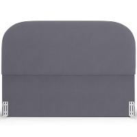 Cabeceira Cama Box King 195cm Lanna Com Puff Recamier Doha W01 Suede Cinza - Lyam Decor - 8