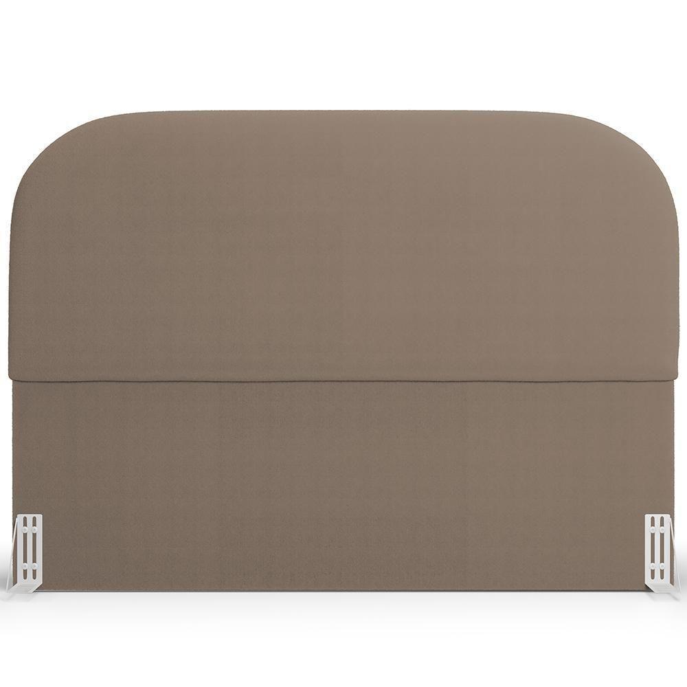 Cabeceira Cama Box Casal 140cm Lanna Com Puff Recamier Doha W01 Bouclê Bege - Lyam Decor - 8