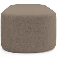 Cabeceira Cama Box Casal 140cm Lanna Com Puff Recamier Doha W01 Bouclê Bege - Lyam Decor - 6