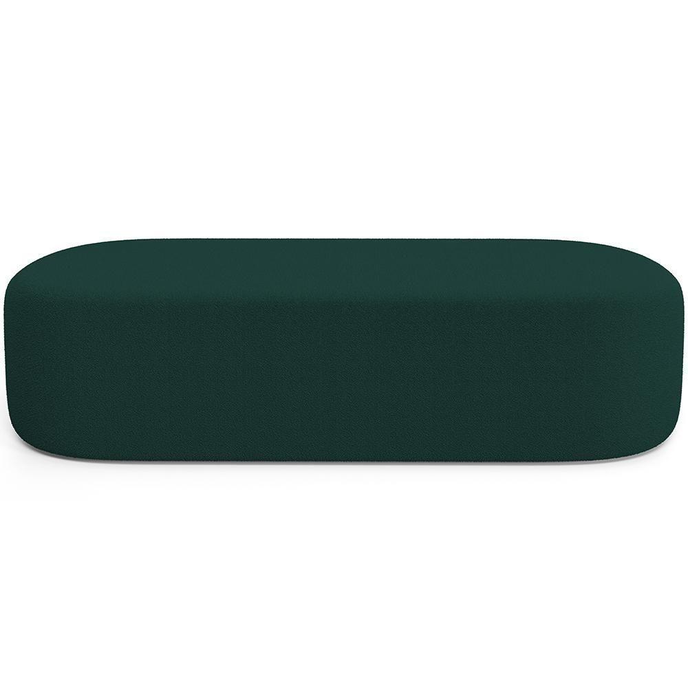 Cabeceira Cama Box Casal 140cm Lanna Com Puff Recamier Doha W01 Bouclê Verde - Lyam Decor - 7