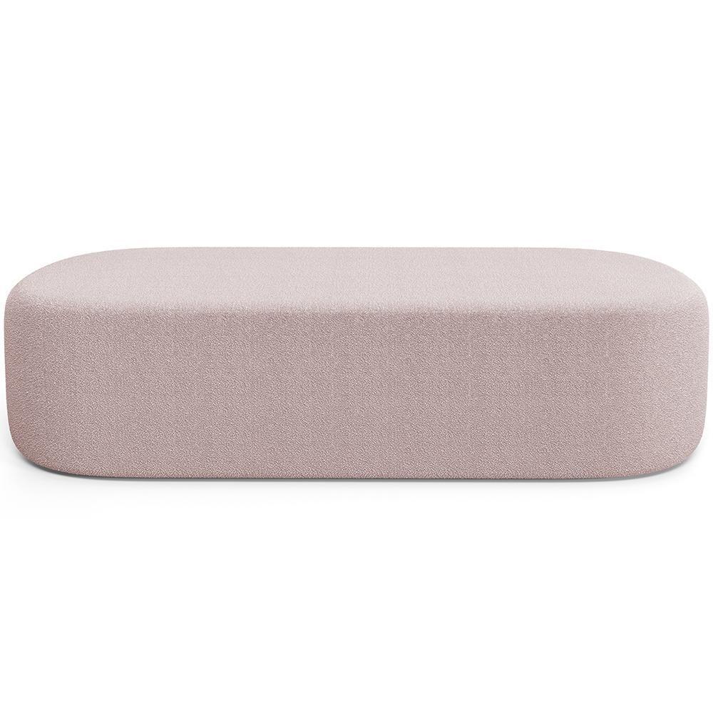 Cabeceira Cama Box Queen 160cm Lanna Com Puff Recamier Doha W01 Bouclê Rosê - Lyam Decor - 7