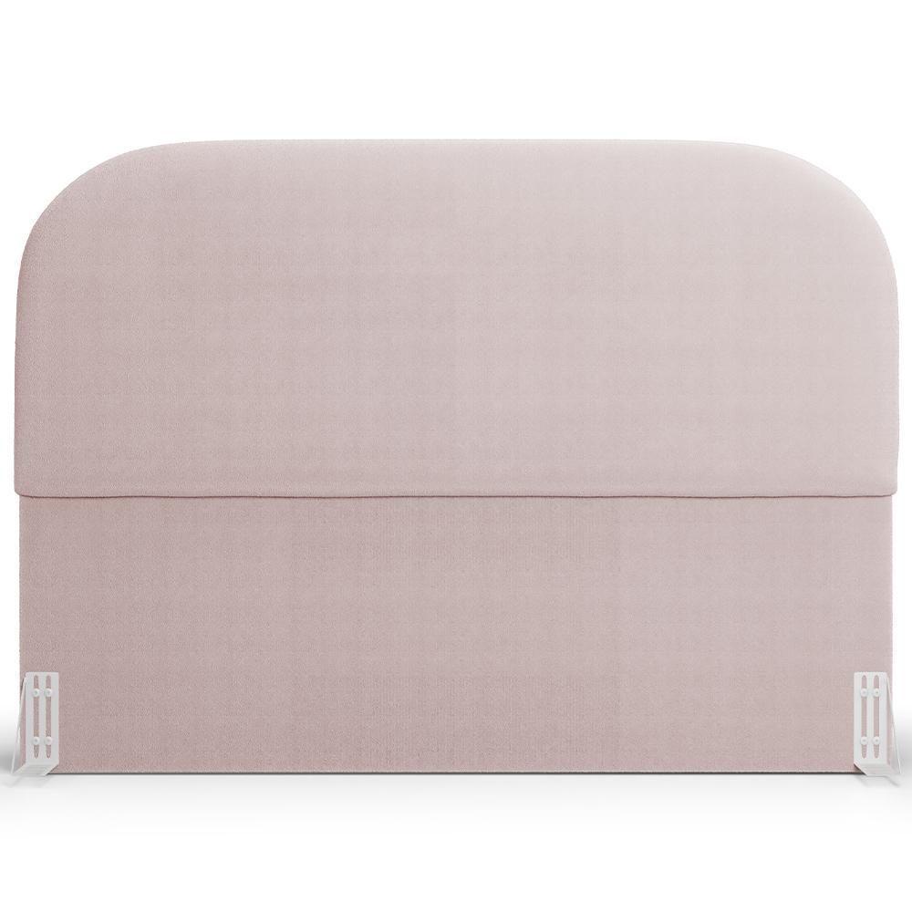 Cabeceira Cama Box Queen 160cm Lanna Com Puff Recamier Doha W01 Bouclê Rosê - Lyam Decor - 8