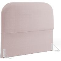 Cabeceira Cama Box Queen 160cm Lanna Com Puff Recamier Doha W01 Bouclê Rosê - Lyam Decor - 2