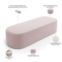 Cabeceira Cama Box Queen 160cm Lanna Com Puff Recamier Doha W01 Bouclê Rosê - Lyam Decor - 5